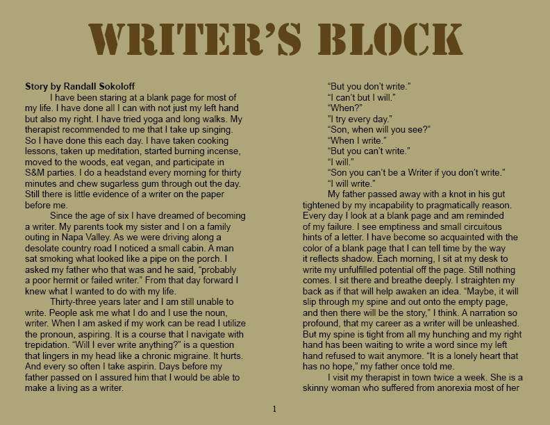 Writers Block pg1